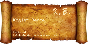 Kogler Bence névjegykártya