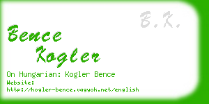bence kogler business card